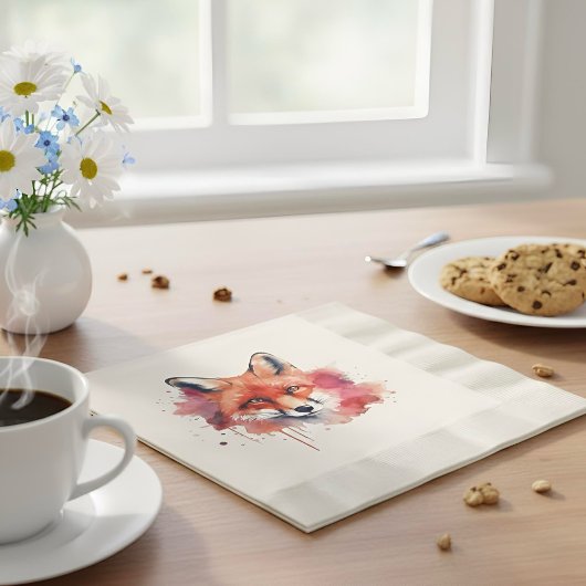 Fox Napkins 縁ありランチョンナプキン