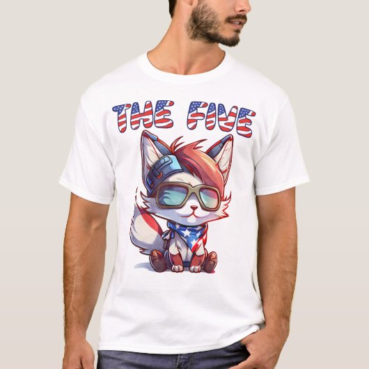 Fox News The Five Cute American Patriotic Fox Tシャツ (正面)