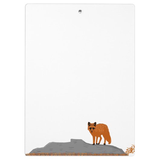 🦊 Fox on the Rock Clipboard - Office Notepad Hold クリップボード (裏面)
