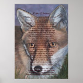 fox painting with original wildlife poem ポスター (正面)