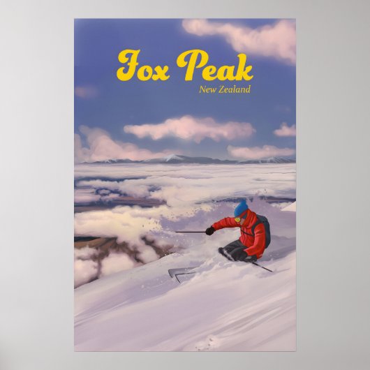 Fox Peak New Zealand Ski Resort Poster ポスター (正面)