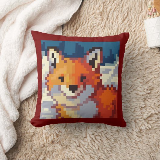 Fox, Pixel Art, pixelart クッション (ブランケット)
