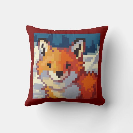 Fox, Pixel Art, pixelart クッション (裏面)