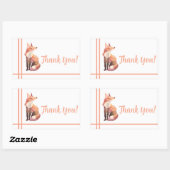 Fox Pixel Art, Pixelart thank you 長方形シール (シート)