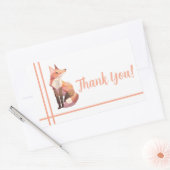 Fox Pixel Art, Pixelart thank you 長方形シール (封筒)