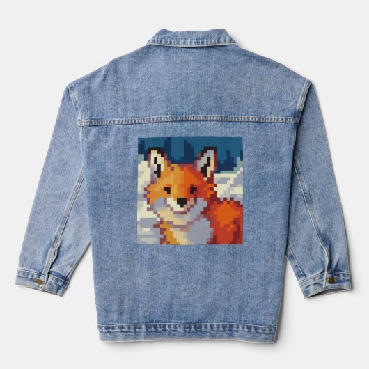 Fox pixelart デニムジャケット (裏面)