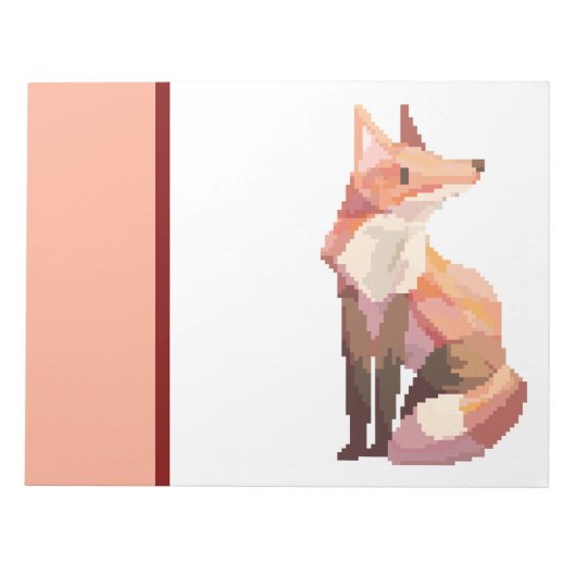 Fox, pixelart, Pixel Art ノートパッド (正面)