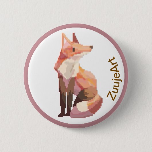Fox, Pixelart, Pixel Art 缶バッジ (正面)