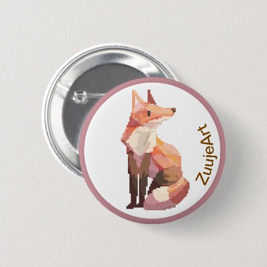Fox, Pixelart, Pixel Art 缶バッジ (正面&裏面)