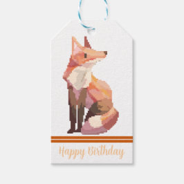 Fox Pixelart, Pixel Art, happy birthday ギフトタグ