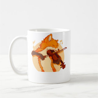 Fox Playing Violin Violinist Music Lover コーヒーマグカップ