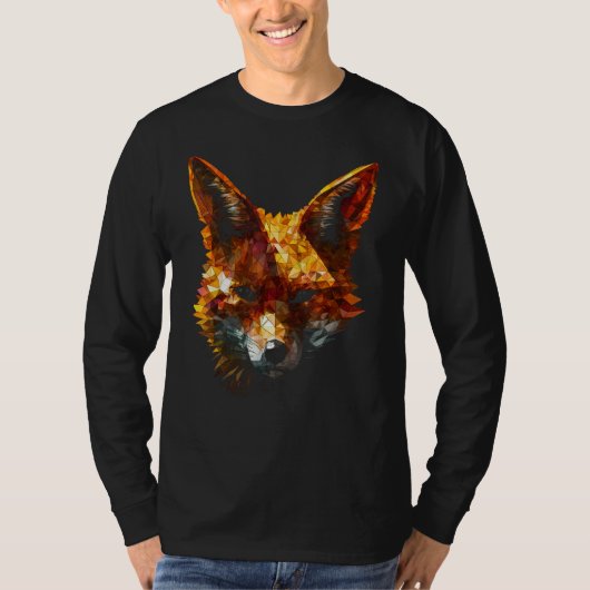 Fox Polygon  Art Animal Fox Tシャツ (正面)