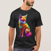 Fox Polygon Colourful Animal Animal Fox Tシャツ (正面)