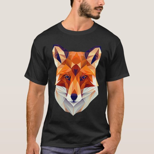 Fox Polygon Wild Animal  Wildlife Zookeeper Geomet Tシャツ (正面)