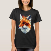Fox Polygon Wild Animal Wildlife Zookeeper Geomet Tシャツ (正面)