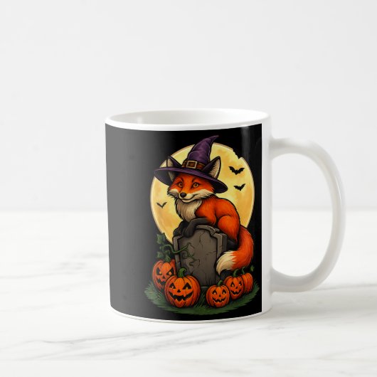 Fox Pumpkin Halloween Tees For Men Women Girls Cos コーヒーマグカップ (右)