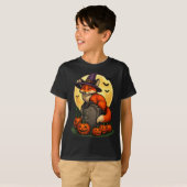 Fox Pumpkin Halloween Tees For Men Women Girls Cos Tシャツ (正面フル)
