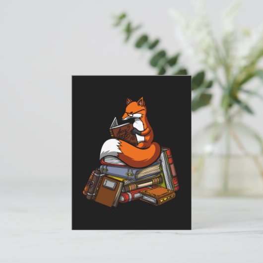 Fox Reading A Book サンキューカード (スタンド正面)