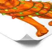 Fox Red Lab Christmas Tree Light Pajama Labrador D ポスター (角)