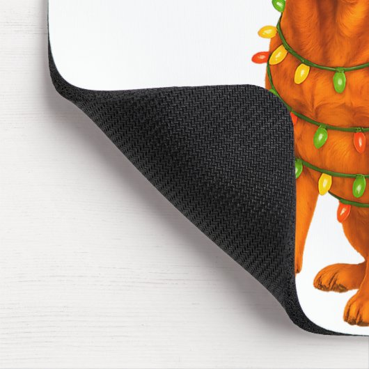 Fox Red Lab Christmas Tree Light Pajama Labrador D マウスパッド (コーナー)