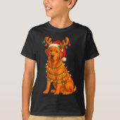Fox Red Lab Christmas Tree Light Pajama Labrador D Tシャツ (正面)