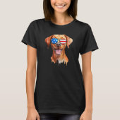 Fox Red Lab Mom Dad Flag Labrador Retriever Tシャツ (正面)