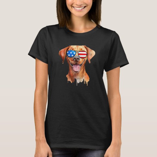 Fox Red Lab Mom Dad Flag Labrador Retriever Tシャツ (正面)