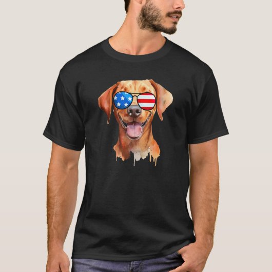 Fox Red Lab Mom Dad Flag Labrador Retriever Tシャツ (正面)