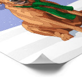 Fox Red Labrador Retriever Christmas Dog ポスター (角)