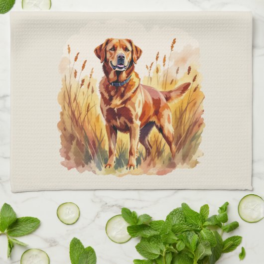 Fox Red Labrador Retriever Dog キッチンタオル (折り畳み)