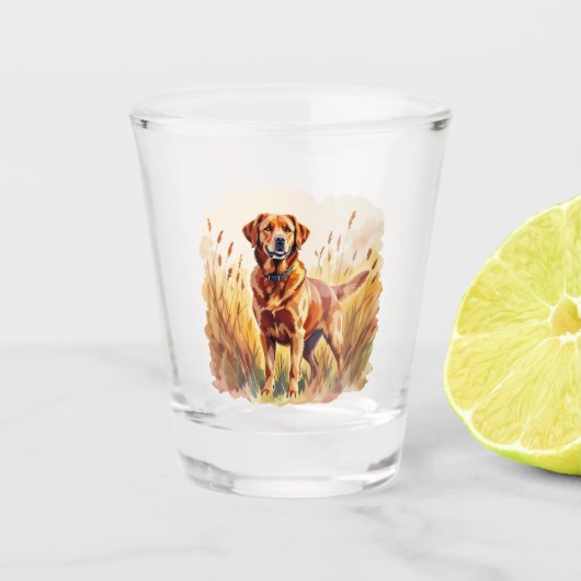 Fox Red Labrador Retriever Dog ショットグラス (正面)