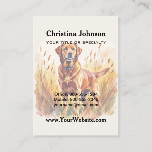 Fox Red Labrador Retriever Dog 名刺 (裏面)