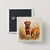 Fox Red Labrador Retriever Dog 缶バッジ (正面&裏面)