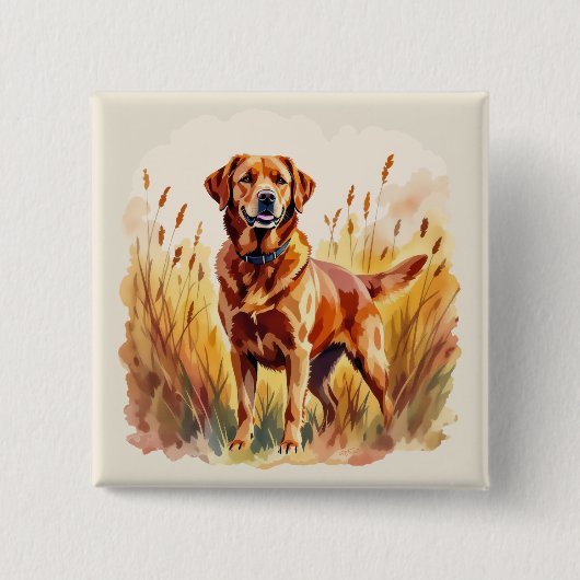 Fox Red Labrador Retriever Dog 缶バッジ (正面)