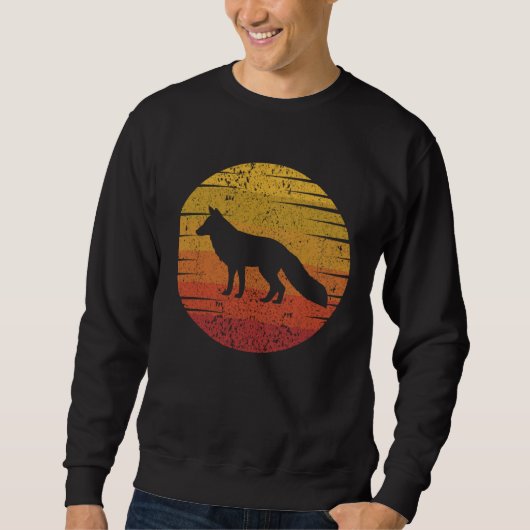 Fox Retro Sunset Fox Wild Animal スウェットシャツ (正面)