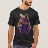 Fox retrowave sweet foxy cunning night visitor sty tシャツ (正面)