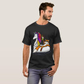 Fox Riding A Unicorn Float Tシャツ (正面フル)