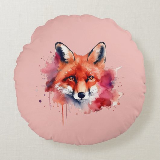 Fox Round Pillow ラウンドクッション (正面)