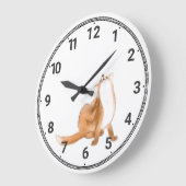 Fox scratching ラージ壁時計 (傾斜)