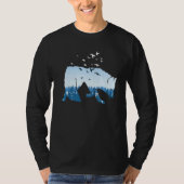 Fox silhouette fox hunting hunter hunting natur au tシャツ (正面)
