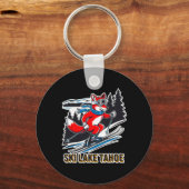 Fox Skiing Alpine Ski Adventure Lake Tahoe Califor キーホルダー (正面)