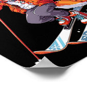 Fox Skiing Skier Ski Winter Snow 1 ポスター (角)