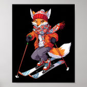 Fox Skiing Skier Ski Winter Snow 1  ポスター (正面)