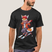 Fox Skiing Skier Ski Winter Snow 1  Tシャツ (正面)