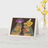 Fox squirrel anniversary card カード (黄色い花)