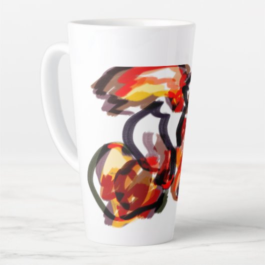 Fox sunset autumn カフェラテマグ (左アングル)