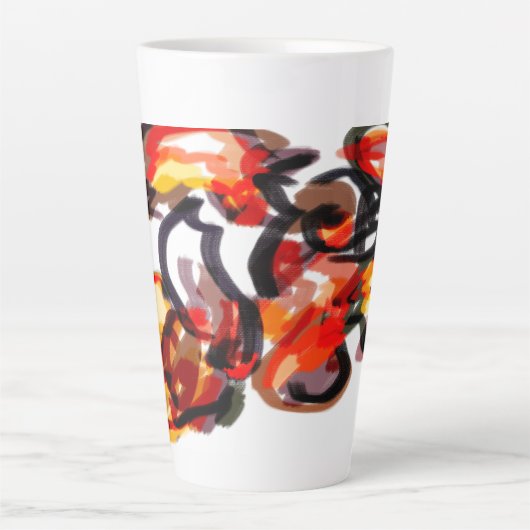 Fox sunset autumn カフェラテマグ (正面)