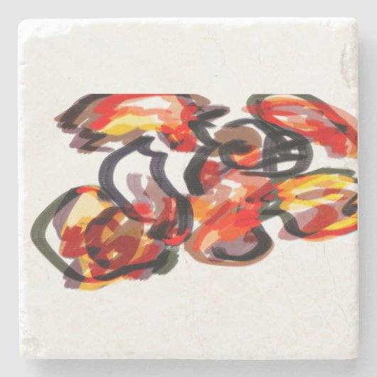 Fox sunset autumn  ストーンコースター (正面)