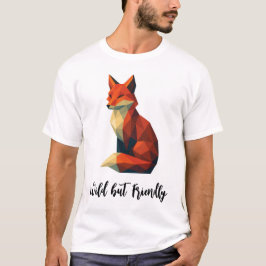 Fox T-Shirt with Title : Wild but Friendly Tシャツ