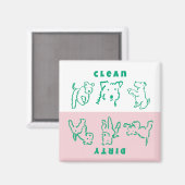 Fox Terrier Clean Dirty Dishwasher Magnet マグネット (正面/裏面)
